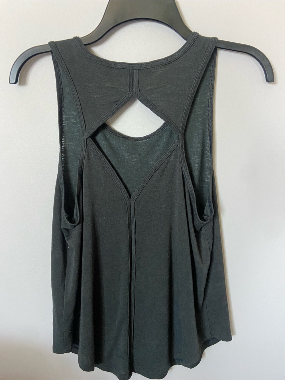 Athleta Black Cutout Back Flow Tank
